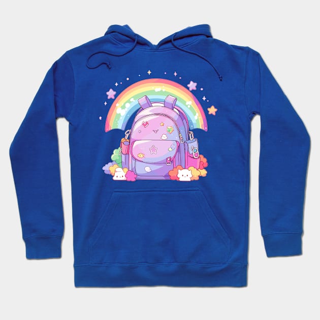 Rainbow backpack Hoodie by Retroprints